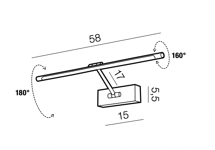 Aplica perete orizontala LED rotativ si inaltime ajustabila Zaki diverse dimensiuni si culori, design modern, AZ 2648 - Azzardo [10]