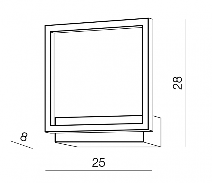 Aplica perete patrata Square alba/neagra, iluminare LED, AZ 3141 - Azzardo [4]