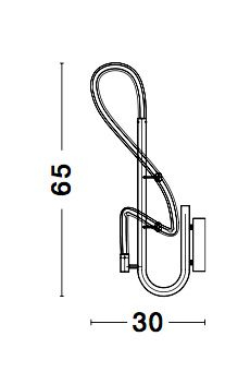 Aplica perete/plafoniera aurie Contorsion 30x65 cm, forma asimetrica tub LED flexibil, 9082095 - Novaluce [7]
