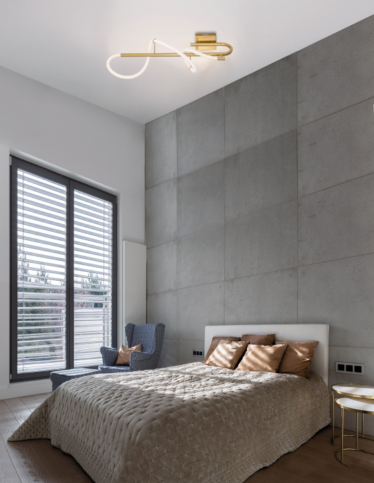 Aplica perete/plafoniera aurie Contorsion 30x65 cm, forma asimetrica tub LED flexibil, 9082095 - Novaluce [8]