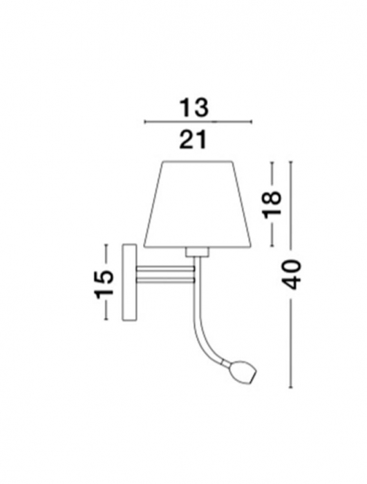 Aplica perete premium alba/alba-argintiu Tahiri, baza din metal, abajur textil, brat ajustabil cu LED, 8127402 - Novaluce [3]