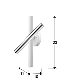Aplica perete rotativa Kimber 33 cm stil minimalist negru/alb cu auriu sau crom, LED dimabil, 373869 - Schuller [8]