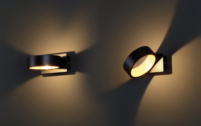 Aplica perete rotunda alba/neagra iluminare LED Staja 12,5x15x7 cm metal, W0166 - Maxlight [6]