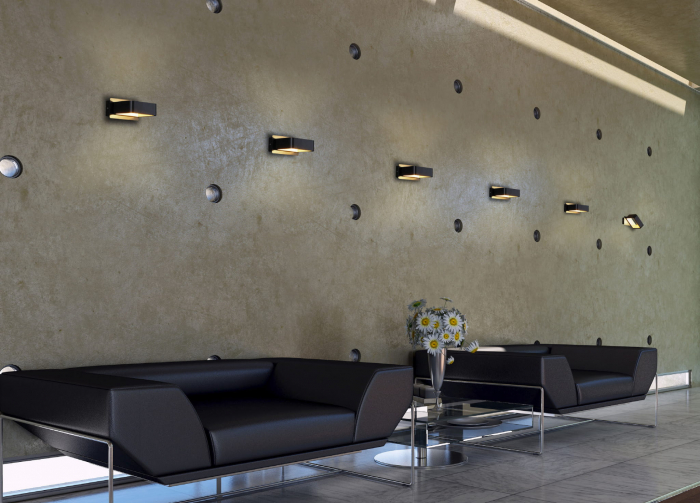 Aplica perete rotunda alba/neagra iluminare LED Staja 12,5x15x7 cm metal, W0166 - Maxlight [5]