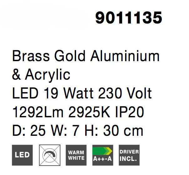 Aplica perete rotunda aurie cu cristale Baruch Ø30 cm, iluminare LED, design modern, 9011135 - Novaluce [6]