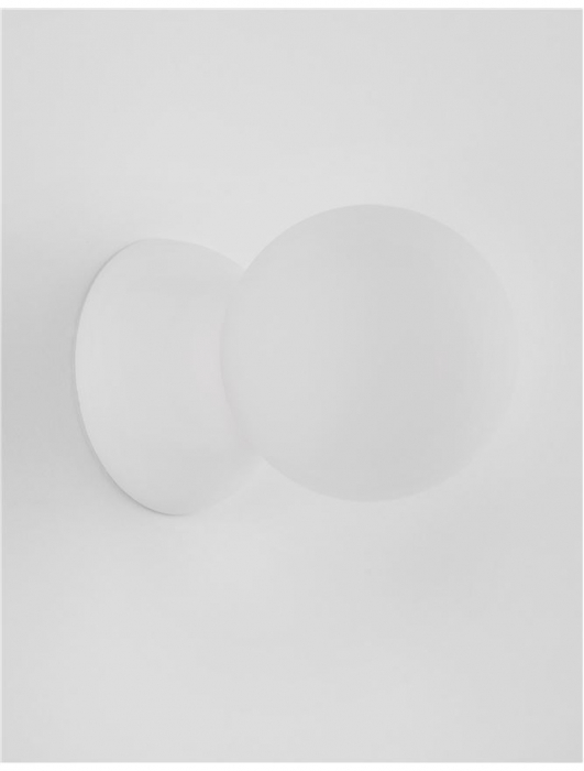 Aplica perete rotunda gri/alba beton Chiro Ø 10 cm, abajur sferic de sticla, 9577012 - Novaluce [12]