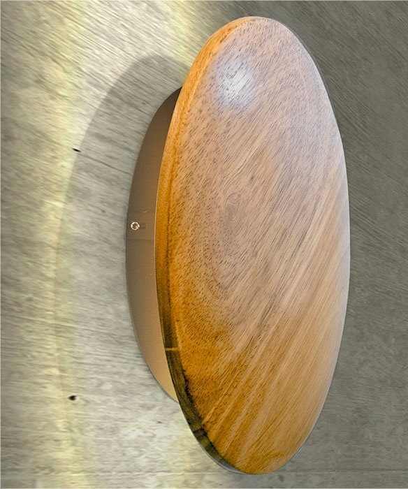 Aplica perete rotunda lemn Sophia Ø13,5/18 cm, iluminare LED, design modern, AZ 2714 - Azzardo [3]
