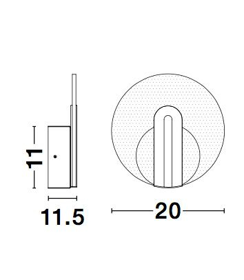 Aplica perete rotunda Tekla Ø20 cm cu detalii aurii, abajur transparent, iluminare LED 7W, 9545401 - Novaluce [5]