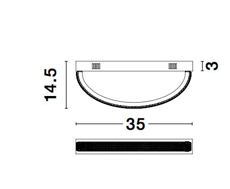 Aplica perete semicerc auriu mat/negru Sikke 35 cm cu cristale acril, iluminare LED, 9818512 - Novaluce [5]