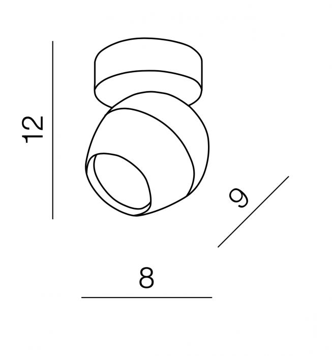 Aplica perete/tavan cu spot lumina reglabil Drest, metal alb/gri, abajur rotund, AZ 1245 - Azzardo [4]