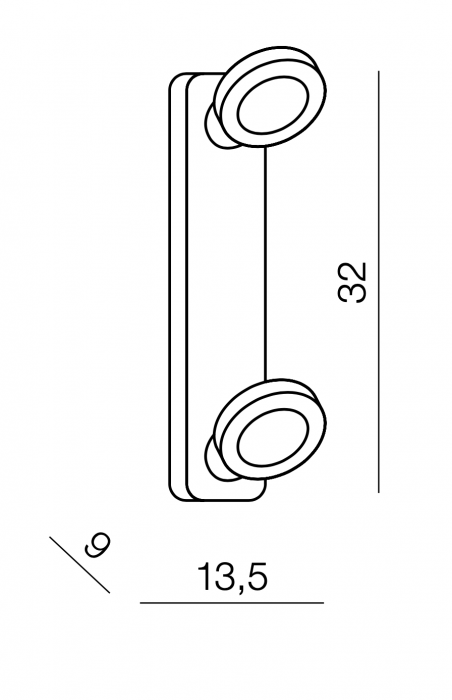 Aplica perete/tavan LED cu 2 spoturi reglabile Ferdi 32, metal alb cu negru, design modern, AZ 0670 - Azzardo [3]