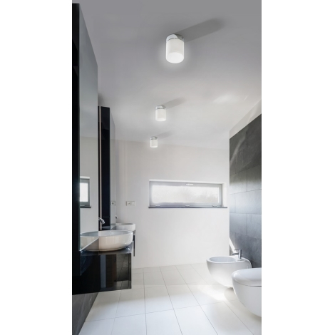 Aplica/plafoniera LED baie cilindrica Alfi 10x12,5 cm, acril/detalii crom, IP44, AZ 2068 - Azzardo [2]