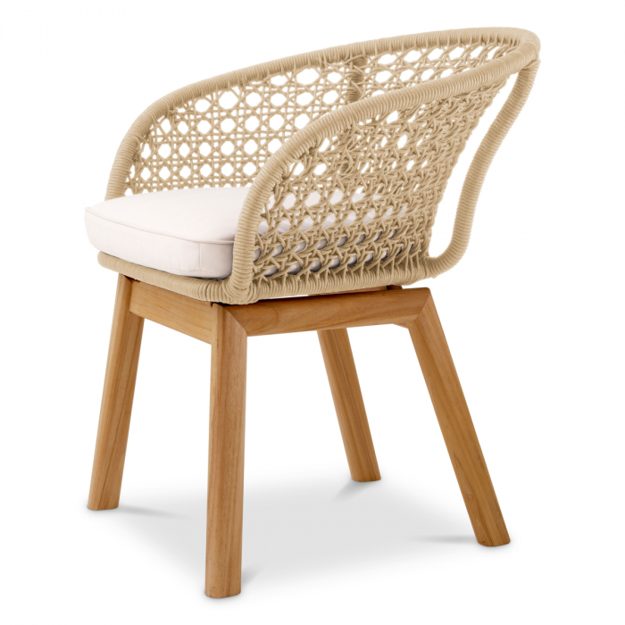   Scaun de dining exterior Trinity țesătură cremă flores alb-off 117014 EICHHOLTZ [5]