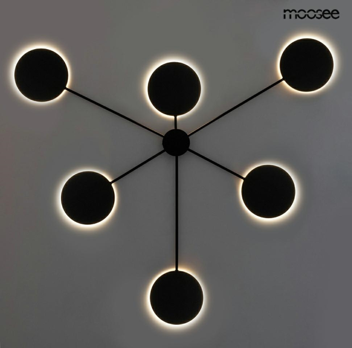Aplică Shadow 6 107x4x107 cm, Metal și Aluminiu Negru - Moosee [6]
