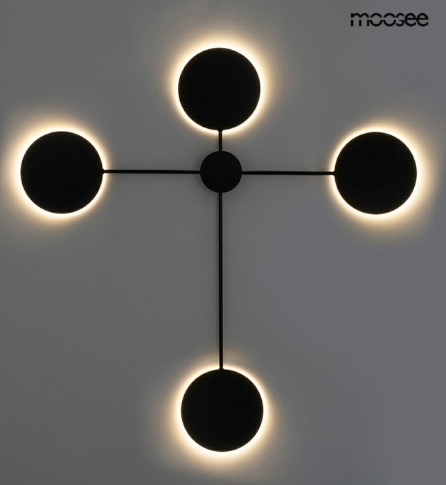 Aplică Shadow 95,5x4x95,5 cm, Metal și Aluminiu Negru - Moosee [6]