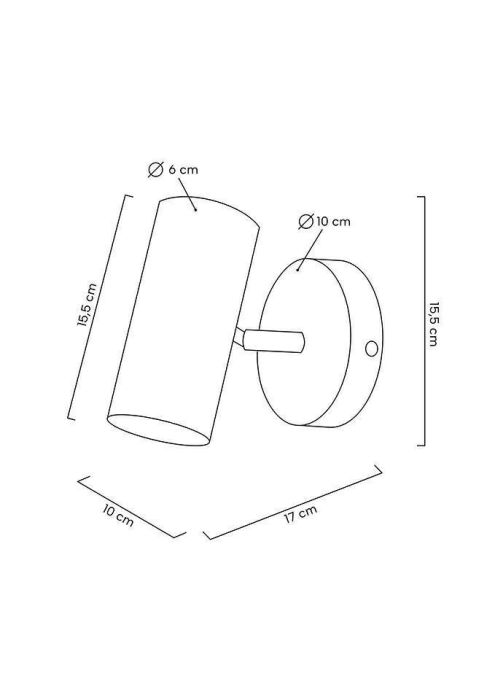 Aplică Spot 10x17x15,5 cm, Oțel și Aluminiu Auriu - Moosee [6]