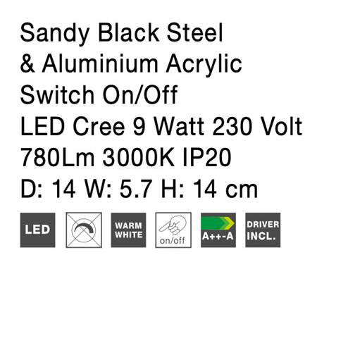 Aplica spot LED reglabil crom/alb Emmie, din metal, switch ON/OFF, lumina directa si indirecta, 9081222 - Novaluce [9]