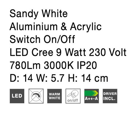 Aplica spot LED reglabil crom/alb Emmie, din metal, switch ON/OFF, lumina directa si indirecta, 9081222 - Novaluce [16]