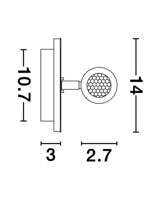 Aplica spot LED reglabil crom/alb Emmie, din metal, switch ON/OFF, lumina directa si indirecta, 9081222 - Novaluce [8]