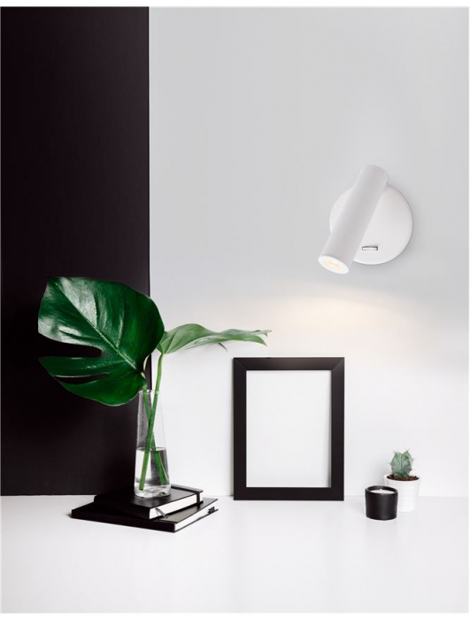 Aplica spot LED reglabil crom/alb/negru Gelso, din metal, switch ON/OFF, 8140522 - Novaluce [3]