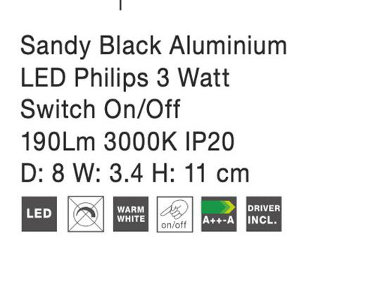 Aplica spot LED reglabil negru/alb/auriu Karla, din metal, switch ON/OFF, 9030202 - Novaluce [10]
