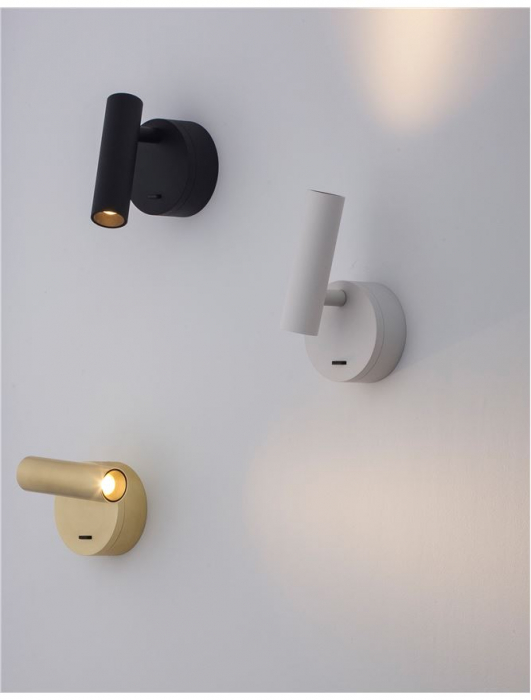 Aplica spot LED reglabil negru/alb/auriu Karla, din metal, switch ON/OFF, 9030202 - Novaluce [4]