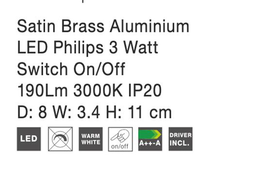 Aplica spot LED reglabil negru/alb/auriu Karla, din metal, switch ON/OFF, 9030202 - Novaluce [23]