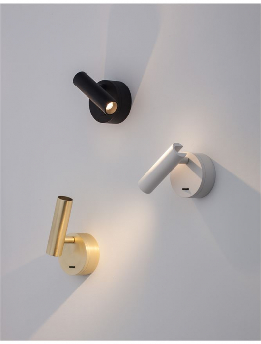 Aplica spot LED reglabil negru/alb/auriu Karla, din metal, switch ON/OFF, 9030202 - Novaluce [5]