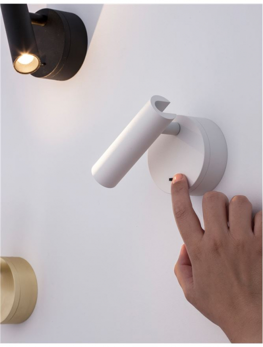 Aplica spot LED reglabil negru/alb/auriu Karla, din metal, switch ON/OFF, 9030202 - Novaluce [8]