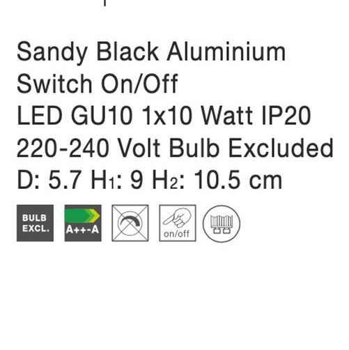 Aplica spot LED reglabil negru/alb Jordi, din metal, switch ON/OFF, 9011922 - Novaluce [10]