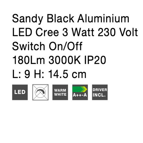 Aplica spot LED reglabil negru/alb Rupi, din metal, switch ON/OFF, 9081351 - Novaluce [12]