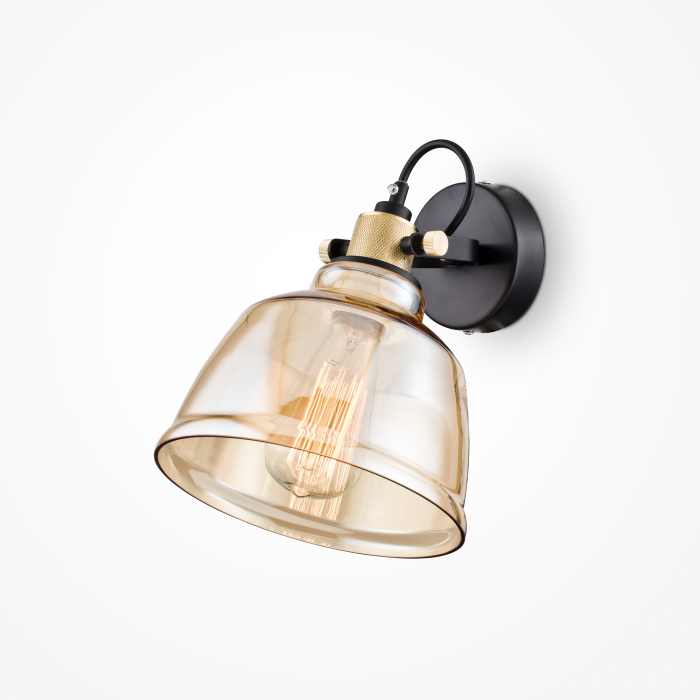 Aplica Irving T163-01-R, 1xE27, neagra+chihlimbar, IP20, Maytoni [1]