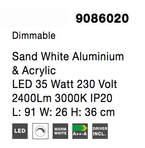 Aplica tavan dimabila alba/neagra stil minimalist Trace 91 cm, forma dreptunghiuri combinate, 9086020 - Novaluce [12]