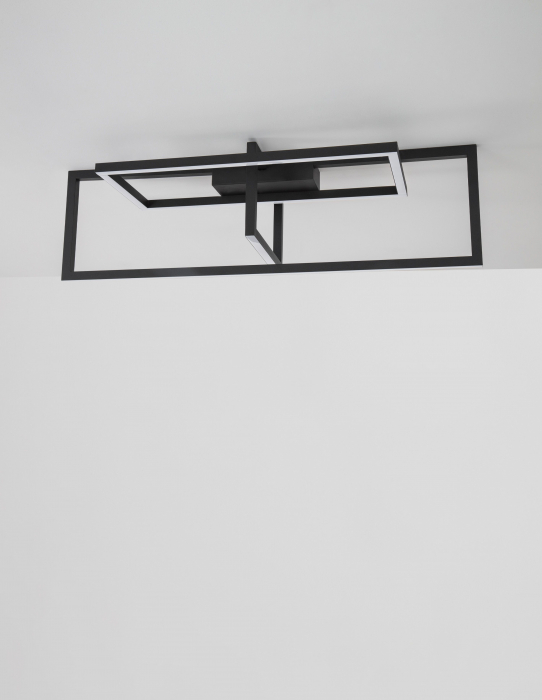 Aplica tavan dimabila alba/neagra stil minimalist Trace 91 cm, forma dreptunghiuri combinate, 9086020 - Novaluce [3]