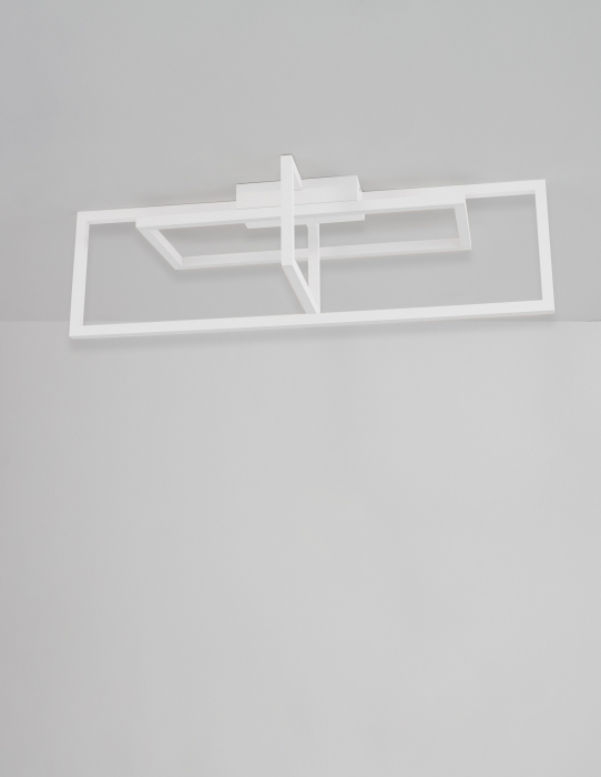 Aplica tavan dimabila alba/neagra stil minimalist Trace 91 cm, forma dreptunghiuri combinate, 9086020 - Novaluce [9]