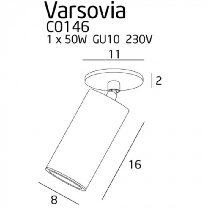 Aplica tavan Sofia, finisaj alama, C0146 - Maxlight [2]
