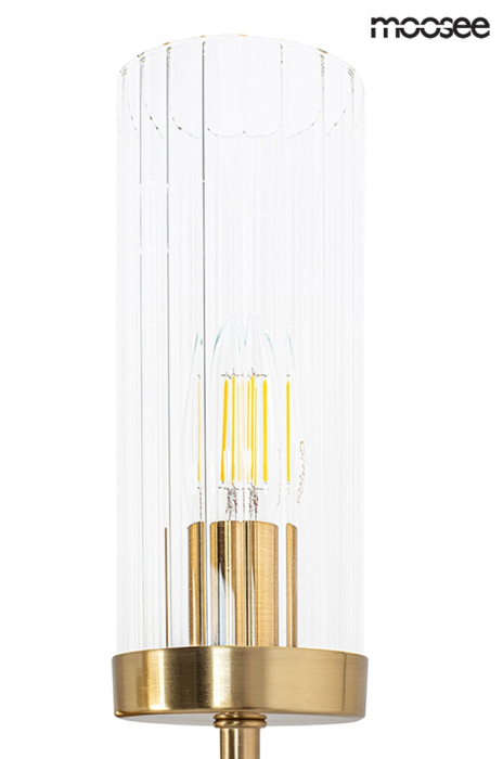 Aplică Torch 12x15x42 cm, Oțel și Cristal Auriu - Moosee [2]