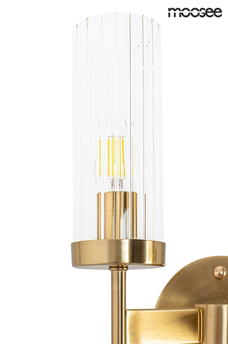 Aplică Torch Twin 23x15x42 cm, Oțel și Cristal Auriu - Moosee [5]