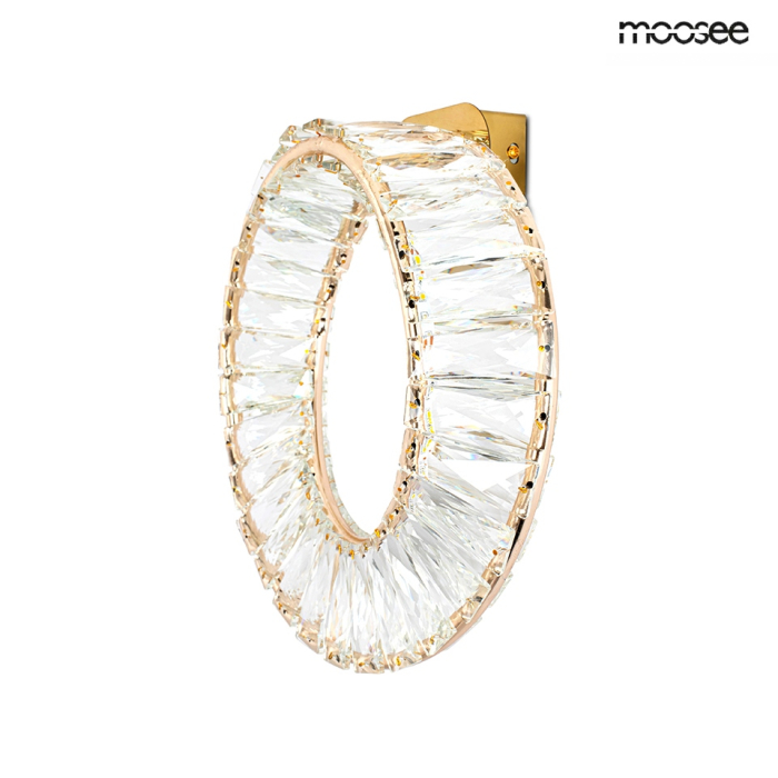 Aplică Wave 36x12x35 cm, Oțel și Cristal Auriu - Moosee [3]