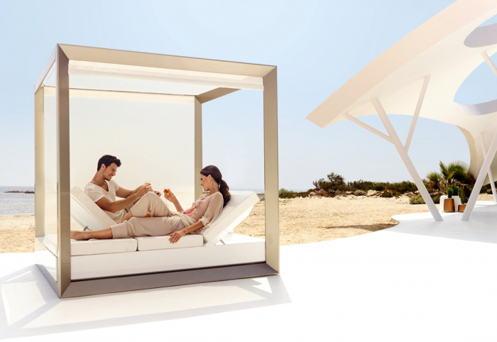 Baldachin gradina lux Vela 200x180 cm cu jaluzea retractabila si saltea reglabila, iluminare LED optionala, 54115F+54107 - Vondom [5]