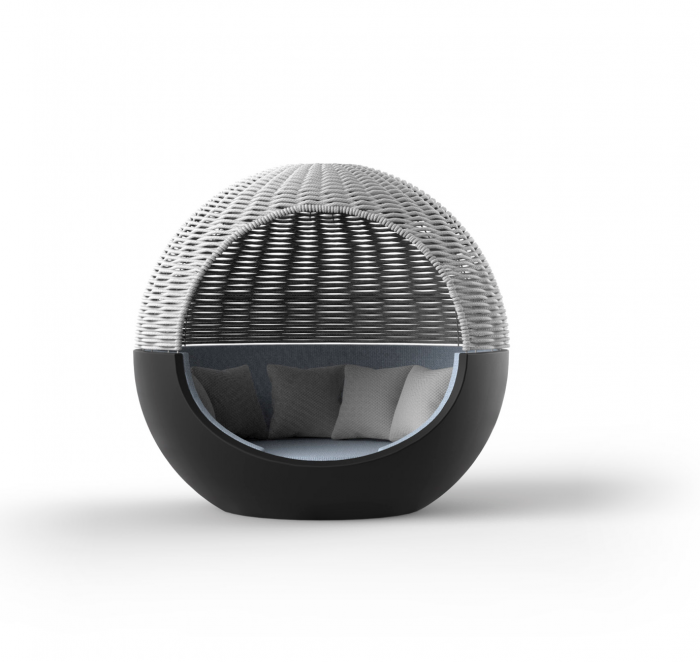 Baldachin lux sferic gradina/piscina Ulm Moon Ø200 cm cu acoperis impletit, iluminare LED optionala, 54279 - Vondom [3]