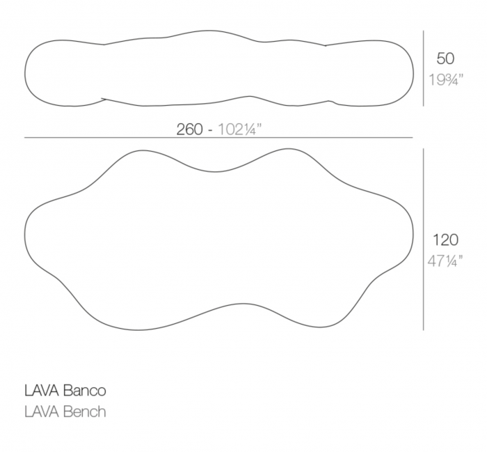 Banca iluminare LED LAVA 260 cm, forma nor, 51012 - Vondom [4]