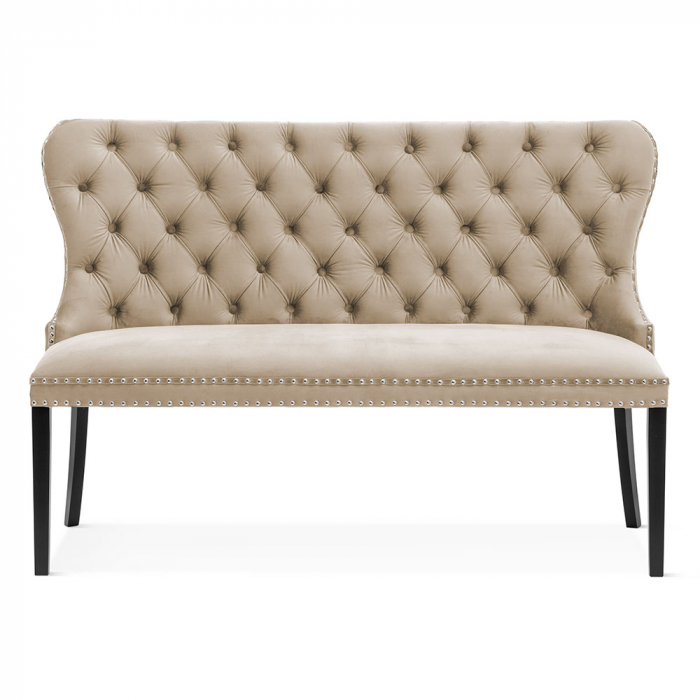 Banca personalizabila Madeline, 140 cm, cu spatar, picioare lemn, MADABE14GR1XXXP - Atreve [4]