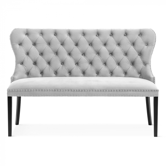 Banca personalizabila Madeline, 140 cm, cu spatar, picioare lemn, MADABE14GR1XXXP - Atreve [2]