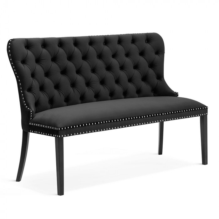 Banca personalizabila Madeline, 140 cm, cu spatar, picioare lemn, MADABE14GR1XXXP - Atreve [9]