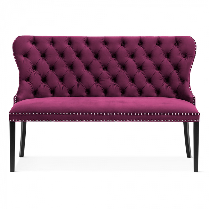 Banca personalizabila Madeline, 140 cm, cu spatar, picioare lemn, MADABE14GR1XXXP - Atreve [10]