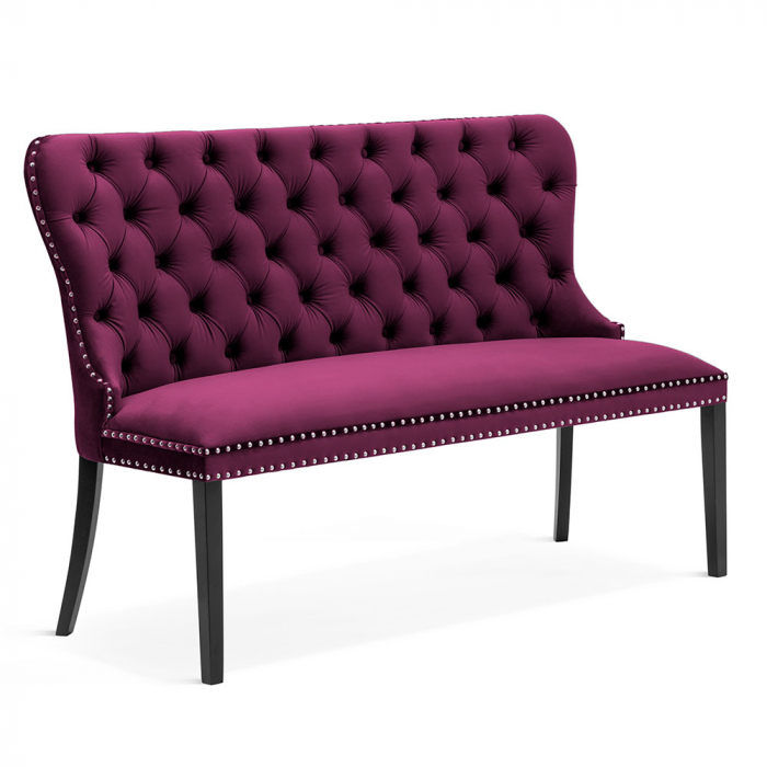 Banca personalizabila Madeline, 140 cm, cu spatar, picioare lemn, MADABE14GR1XXXP - Atreve [12]