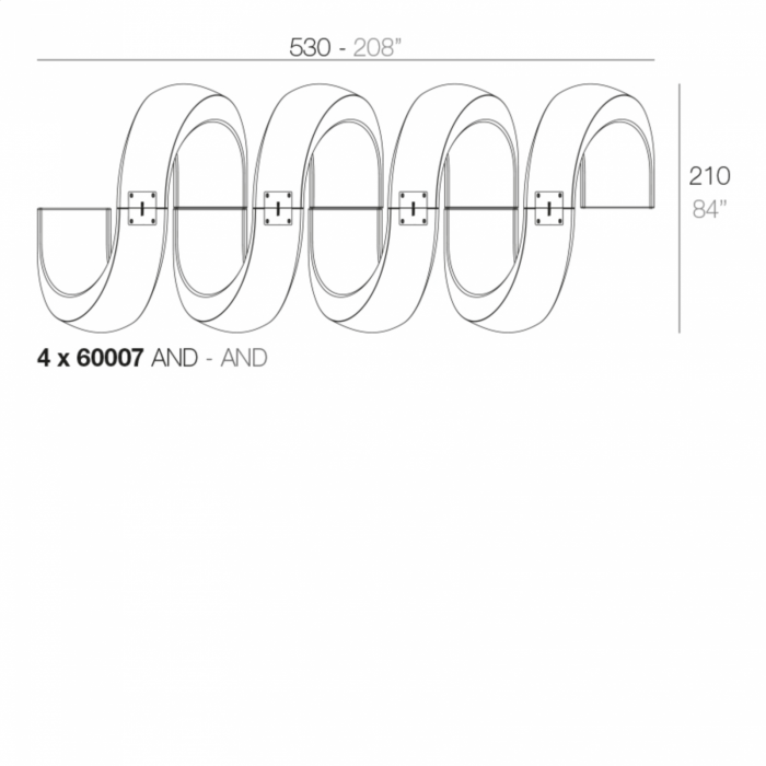 Bancuta modulara LED AND 133x65x47 cm, 60006 - Vondom [11]