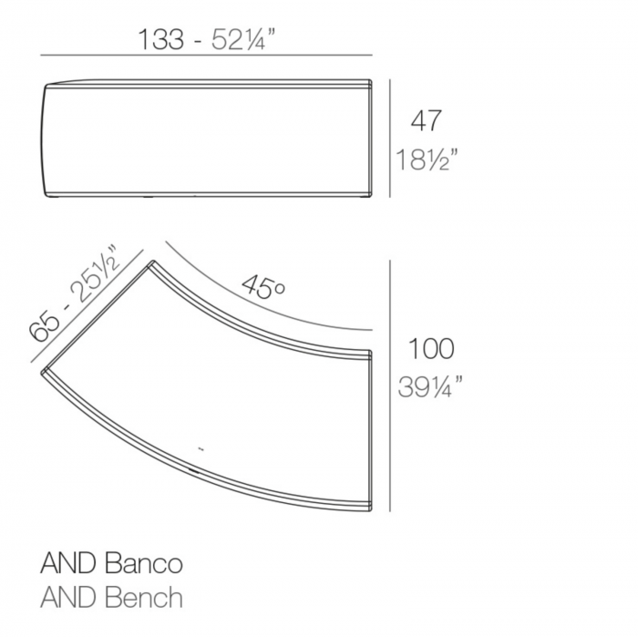 Bancuta modulara LED AND 133x65x47 cm, 60006 - Vondom [5]
