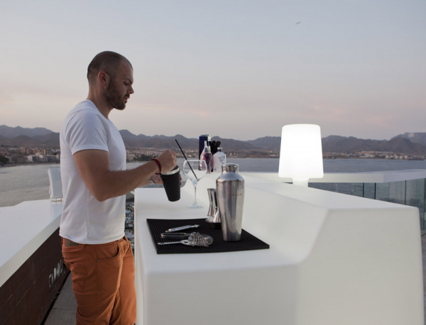 Bar alb cu iluminare LED Nyssa 120x118 cm, polietilena, MOBSC120OFNW - King [3]